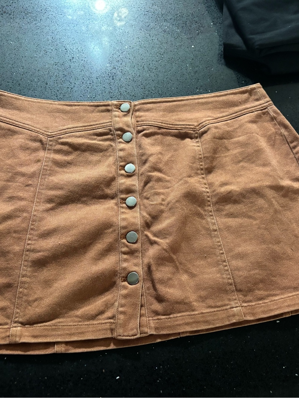 Forever 21 Brown Button-Front Mini Skirt